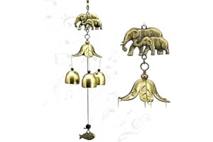 Virekm Wind Chimes for Outside, Metal Elephant Windchimes Deep Tone for Patio Decoration & Zen Atmosphere, Garden Decor.Memorial Wind Chimes Great a Gift for Mom Women Grandma