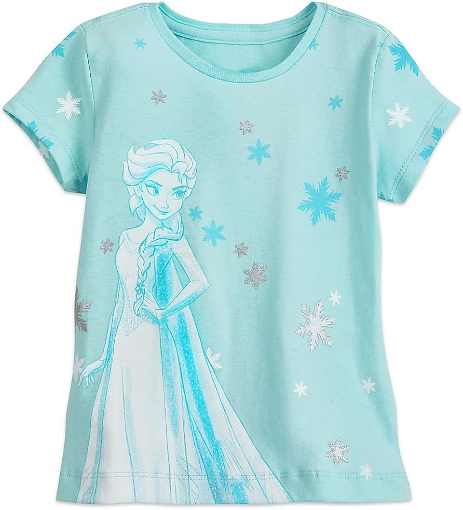 Disney Elsa TShirt For Girls White Amazon.co.uk Clothing