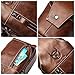 CHARMINER Men Sling Bag, Genuine Leather Chest Shoulder Messenger Bag Casual Crossbody Bag Daypacks Brown M