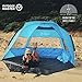 OutdoorMaster Pop Up 3-4 Person Beach Tent X-Large - Easy Setup, Portable Beach Shade Canopy Folding Sun Shelter with UPF 50+ UV Protection Removable Skylight Family Size