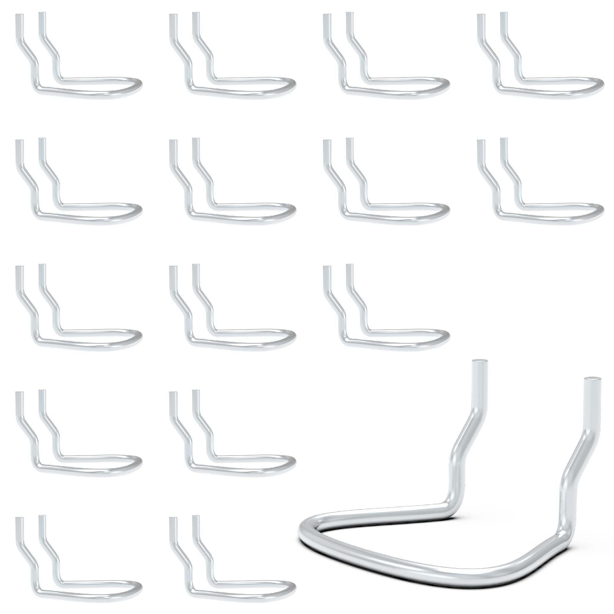 Photo 1 of HUHOLE Pegboard Plier Holders, Silver Stainless Steel Pegboard Hooks 16Pcs, Peg Board Tool Holders for Garages, Shops, Hanging Plier, Wrenches, Fit for 1/4", 3/16", 1/8" Pegboard