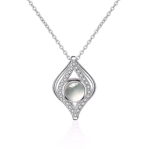 Beydodo 925 Silber Kette mit Anhänger Liebe mit 100 Sprachen Ich Liebe Dich Nano Stein Kette Silber Damen Hochzeitskette