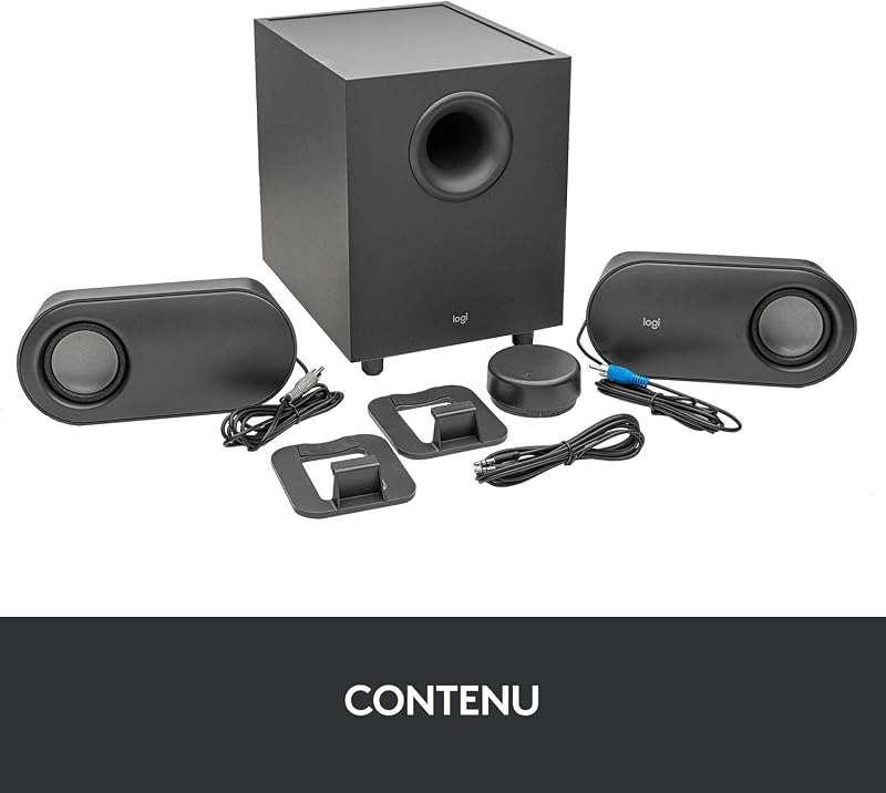 Z407 Haut-parleurs Bluetooth pour Ordinateur avec Caisson de Basses et contrôle sans Fil, Son immersif, Audio Premium avec Plusieurs entrées et Haut-parleurs USB - Noir
