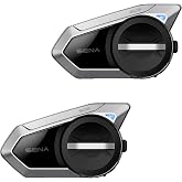 Sena 50S Motorcycle Jog Dial Communication Bluetooth Headset w/Sound by Harman Kardon Integrated Mesh Intercom System Premium Microphone &amp; Speakers, Dual Pack