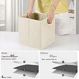 Amazing Tour 8 PCS Cube Storage Boxes 27x27x27 Foldable Fabric Beige view 6