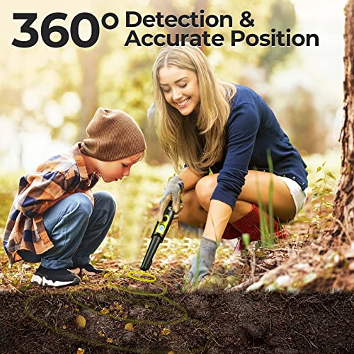 RM RICOMAX Metal Detectors Pinpointer, Lightweight & Portable, Waterproof Handheld Pinpointer, with Belt Holster Treasure Hunting Tool Accessories, Buzzer Vibration Metal Detectors for Gold Sliver