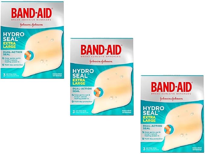 BandAid Brand Hydro Seal Extra Large Waterproof Adhesive Bandages for