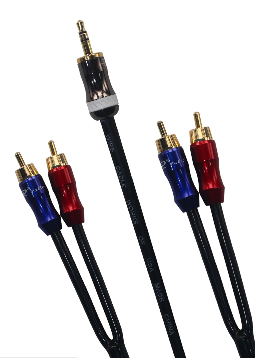KK-A3.5to4 HiFi Cable Professional Cable, 3.5mm Male to 4-Male RCA Audio Adapter Cable, Stereo Audio Splitter Cable, Gold Plated Plug, 4n OFC Pure Copper Wire - 3.28ft (1M) KK-A3.5to4