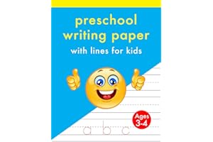 Preschool Writing Paper With Lines for Kids: 105+ Dotted line practice pages for letters and numbers