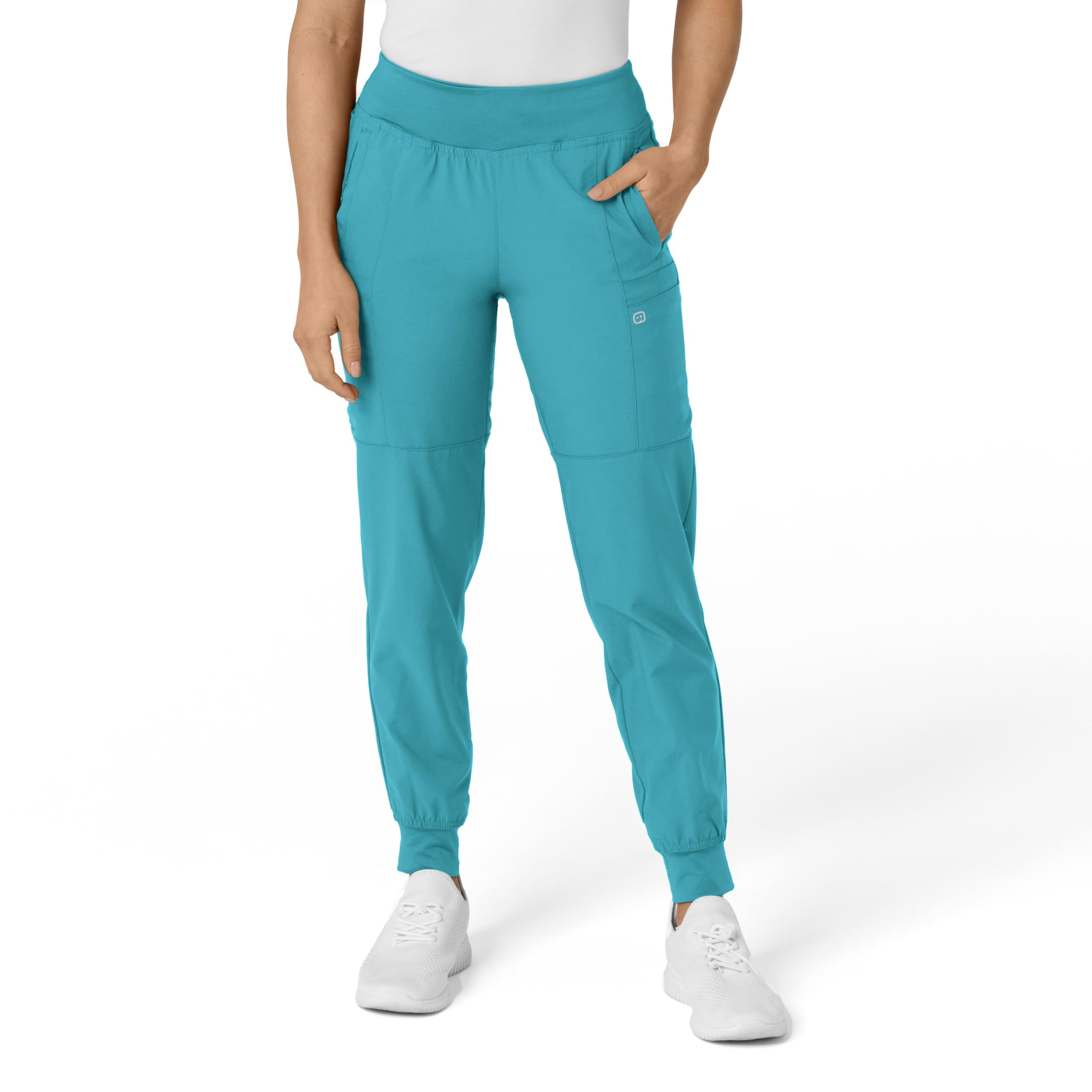WonderWink W123 Women’s Comfort Waist Cargo Jogger Pant — Teal Blue, Small Image WonderWink W123 Women’s Comfort Waist Cargo Jogger Pant — Teal Blue, Small Image