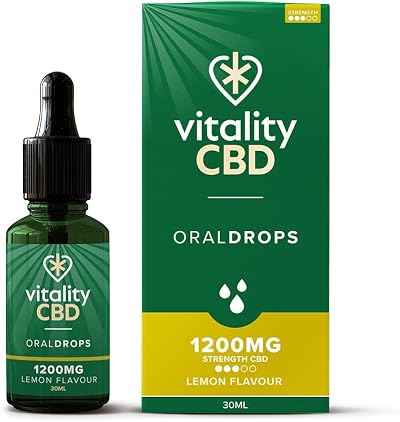 Vitality CBD Oral Drops in hempseed Oil Lemon 1200 mg 30ml No THC