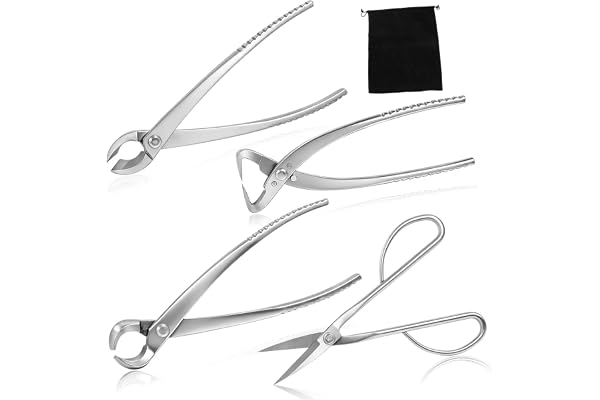 SPEEDWOX 4 Pcs Bonsai Tool Set Heavy Duty Bonsai Tree Kit Bonsai Pot Concave Cutter Knob Cutter Trunk Splitter Scissors Steel
