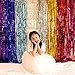 Asunflower 9.8Ft Metallic Tinsel Gold Foil Fringe Curtains Backdrop Christmas Hanging Streamers for Party/Prom/Birthday Favors