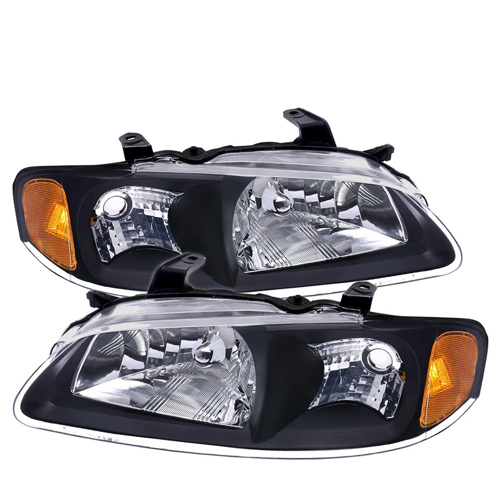 Pair Black Headlights For 2000-2003 Nissan Sentra – Clear Lens, DOT/SAE Certified