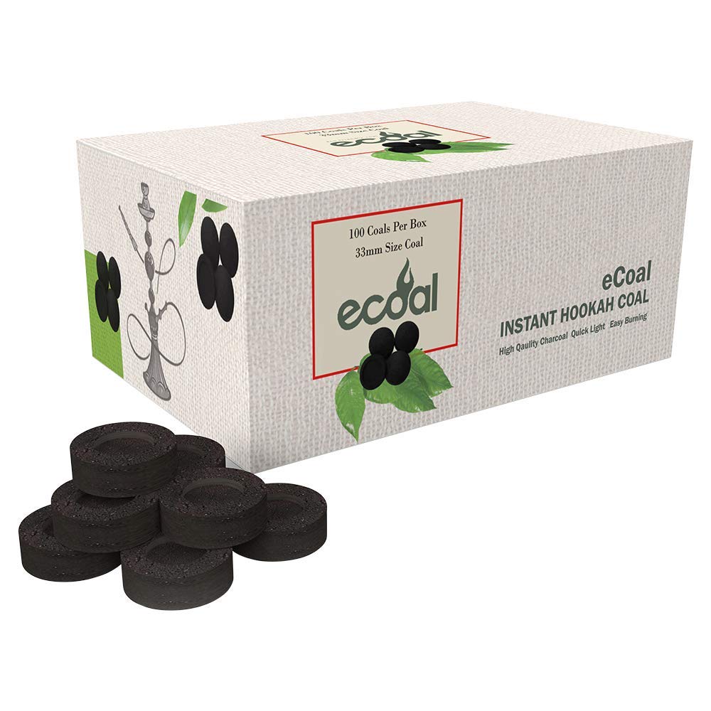 eCoal Premium Instant Hookah Coal 100 Coals Per Box,10 Rolls of 100
