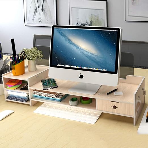 Amazon Com Gcx Lv Wooden Monitor Stand For Desk Laptop Computer
