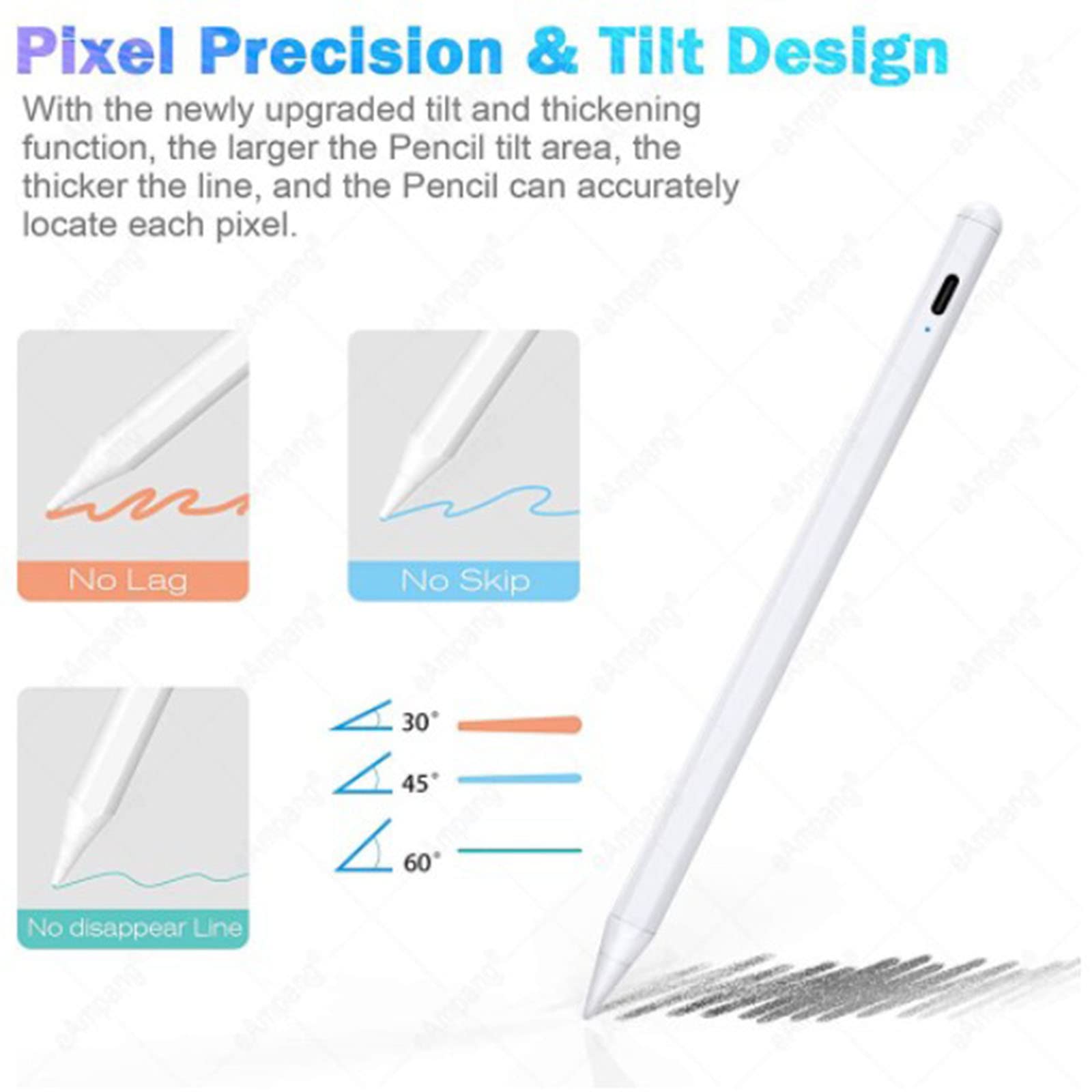 Stylus Pen for ipad with Tilt Sensitive & Palm Rejection, Active Pencil Compatible with Apple iPad Pro 11/12.9 Inch, iPad 6/7/8/9/10th Generation, iPad Air 3rd/4th, iPad Mini 5/6th Gen