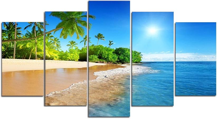 Txcj Sans Cadre Mer Arbre De Noix De Coco Theme Toile Mur Art Deco