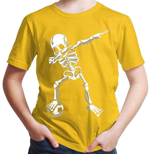 HARIZ Jungen T-Shirt Dab Skelett mit Fussball Dab Dabbing Dance Halloween Plus Geschenkkarten