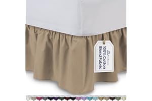 ShopBedding Ruffled Bed Skirt (Full, Camel) 14 Inch Drop Dust Ruffle with Platform, Poly/Cotton Fabric, Available in All Bed Sizes and 16 Colors - Blissford