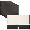 Better Office Products Two Pocket Portfolio Folders, 50-Pack, Black, Letter Size Paper Folders, 50 Pieces, Black