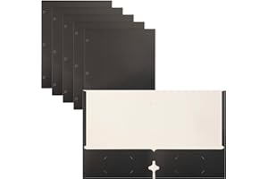 Better Office Products Two Pocket Portfolio Folders, 50-Pack, Black, Letter Size Paper Folders, 50 Pieces, Black