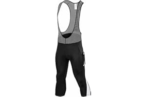 qualidyne Men's Cycling Bib Shorts with Pockets, 4D Padded Bike Bib Capris Pants Biking Bicycle Tights