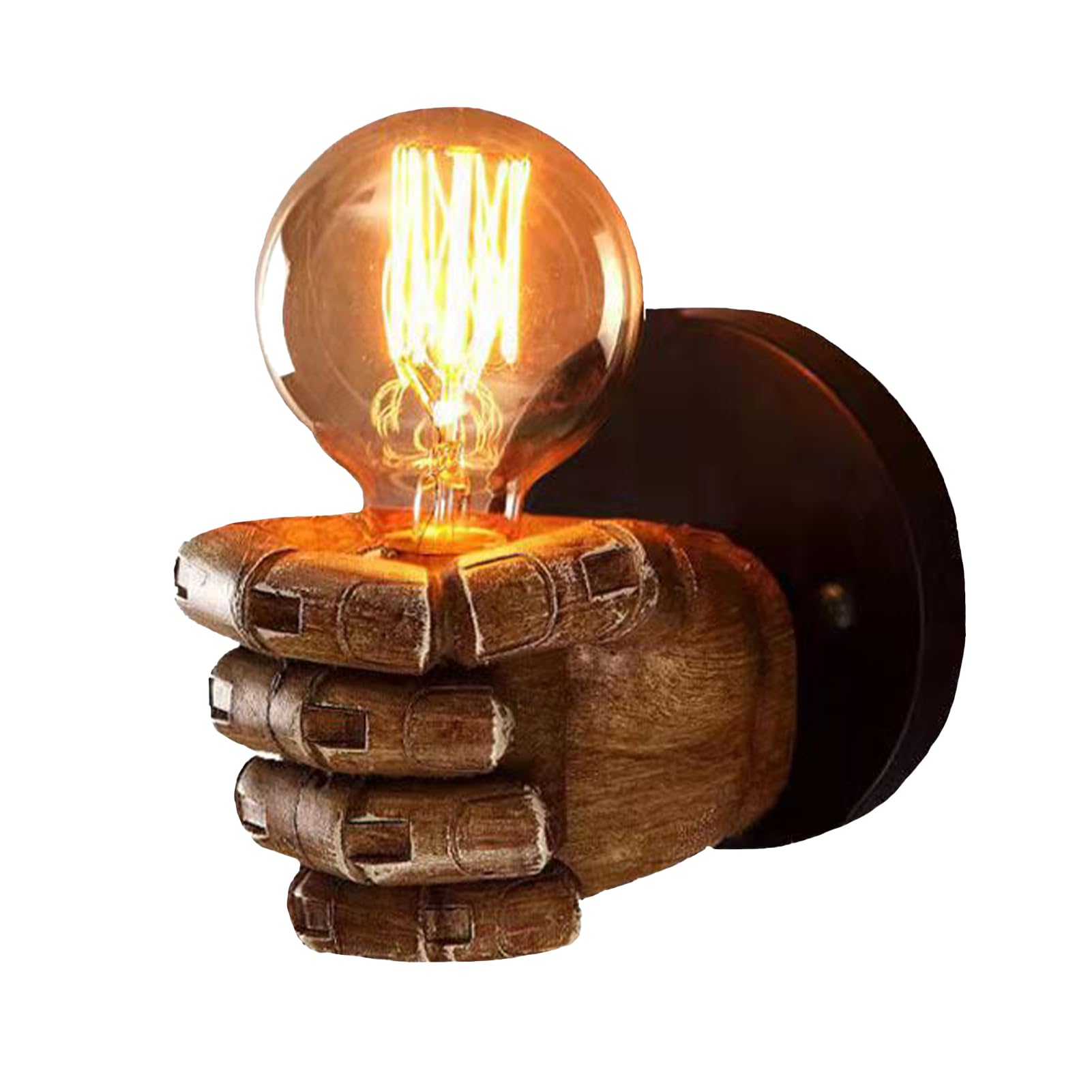 KRUIHAN Wall Sconce Lights E27 Wall Lamp Creative Vintage Wall Lights Resin Light Shades Industrial Lamp Wall Mounted Light for Living Room,Besides,Bedroom,Loft,Bathroom (Right Hand)