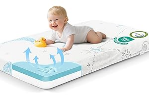 PanKers Pack and Play Mattress Pad 38"x26",Breathable Memory Foam Pack N Play Mattresses, Portable Baby Mattress for Pack n Play with Star Moon Removable Cover