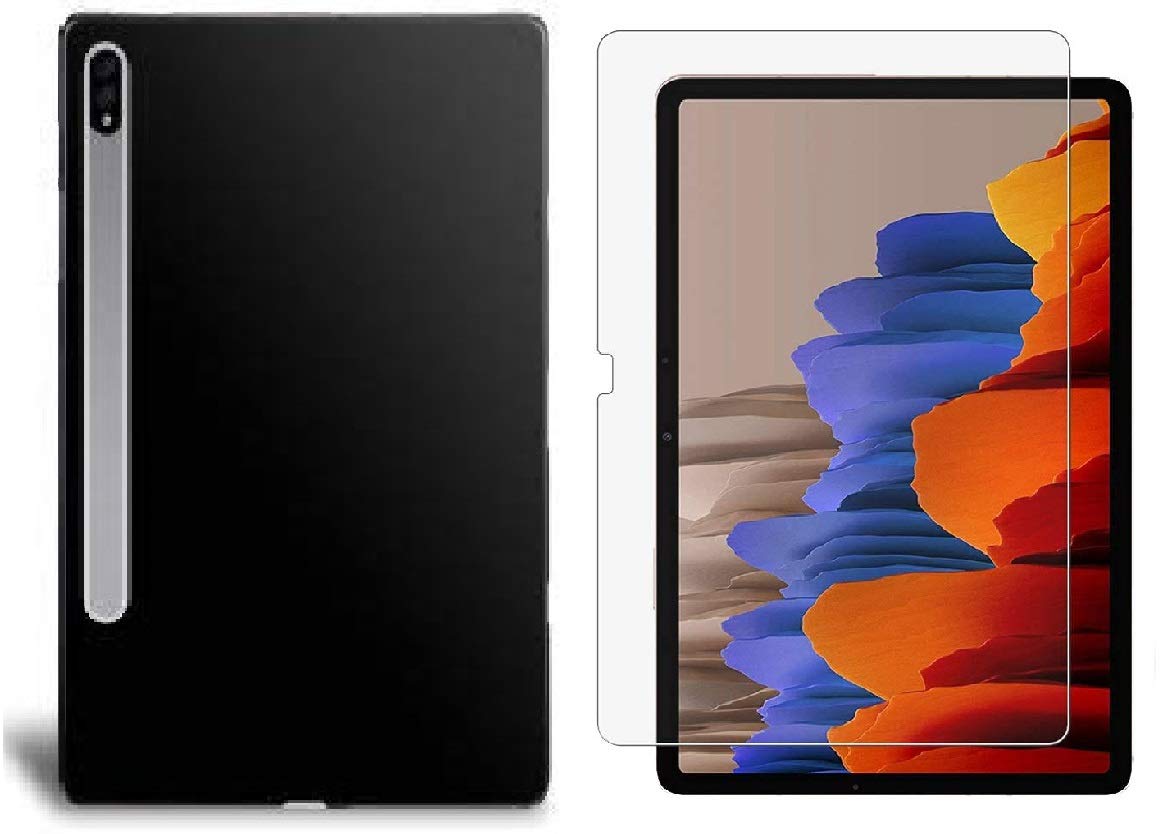 Tempered Glass for Samsung Galaxy Tab S7 Plus Case Friendly Screen Protector Shield Tempered