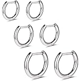 AOEDEJ G23 Titanium Black/Steel Gray/Gold Hoop Earrings 18G Small Huggie Hoop Earrings 8mm/10mm/12mm Cartilage for Sensitive Ears for Multiple Piercing Cartilage Hoop Earring Stack Jewelry