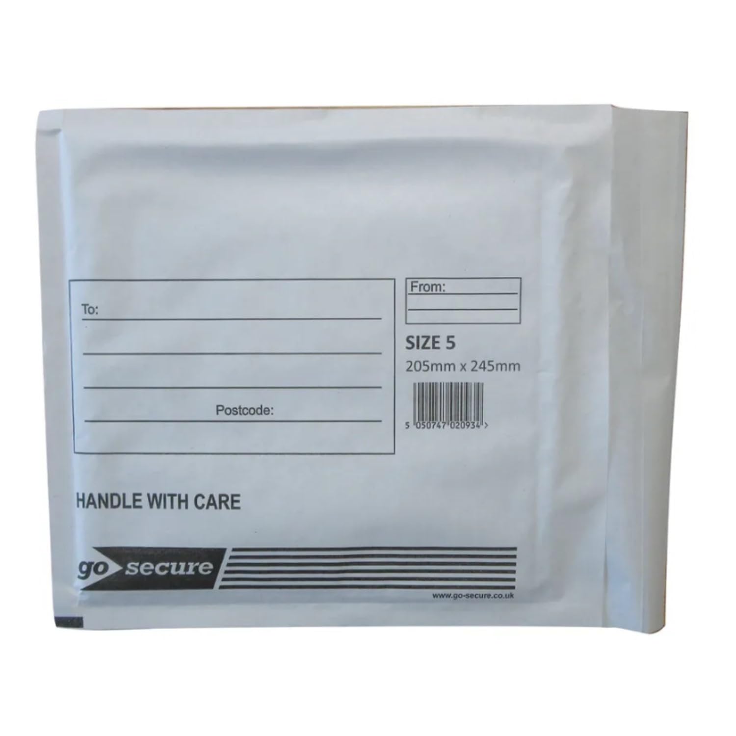 GoSecure Bubble Envelope Size 5 Internal Dimensions 205x245mm White (Pack of 100) KF71450 — image 1