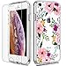LUHOURI Compatible with iPhone 8 Case, iPhone 7 Case with Screen Protector, Girls Women Floral Heavy Duty Protective Hard Case with Slim Soft TPU Bumper Cover Phone Case Clear