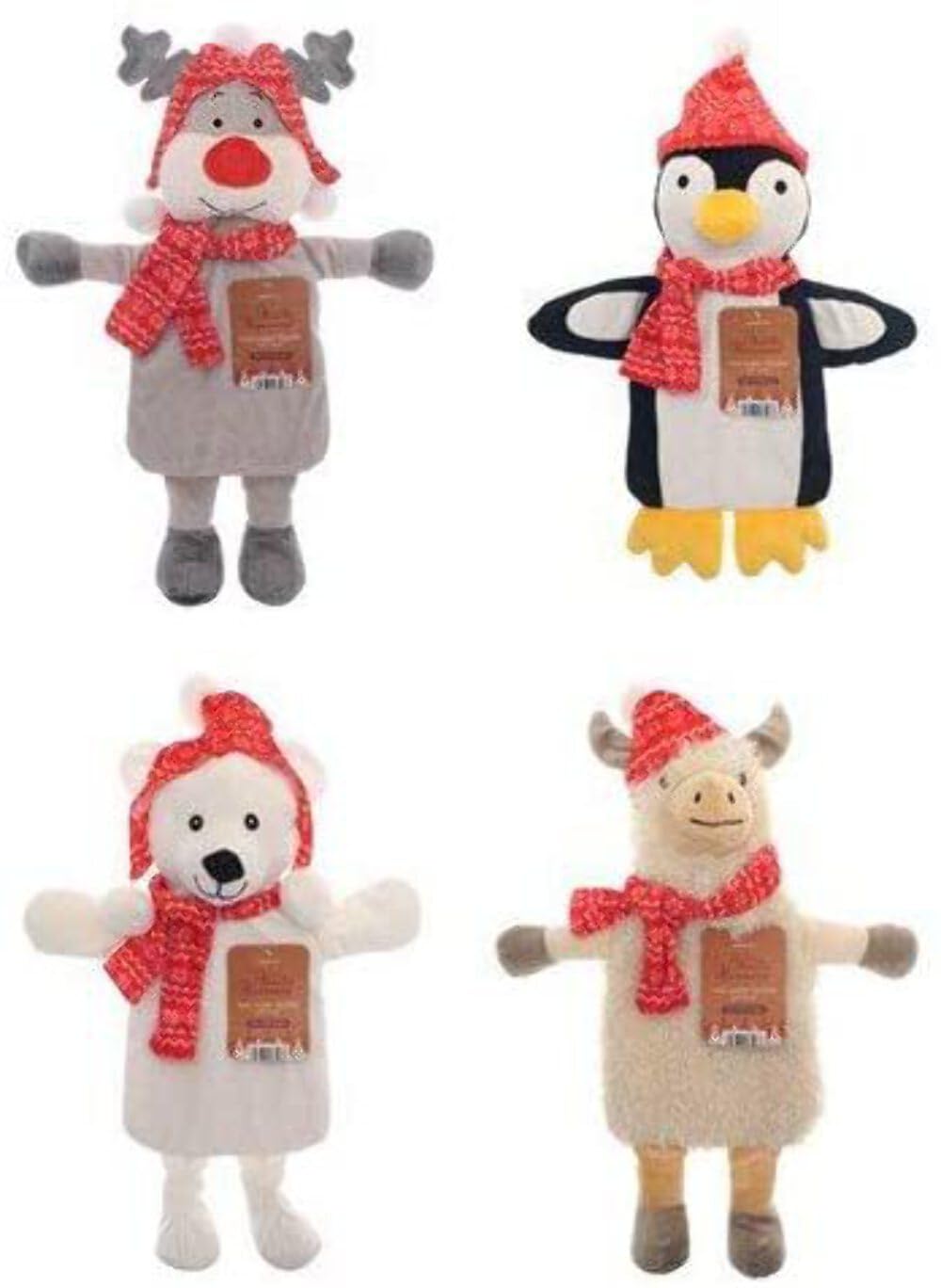 Country Club Winter Warmers Hot Water Bottle with Cover - Assorted