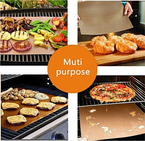 YORLFE Non-Stick Heavy Duty Oven Liners(3-Piece Set)-Thick,Heat Resistant Fiberglass Mat-Easy to Clean-Reduce Spills, Stuck Foods and Clean Up-Kitchen Friendly Cooking Accessory,FDA Approved