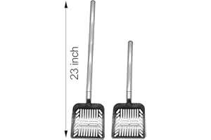 Cat Litter Scooper Metal Cat Litter Scoop Long Handle Cat Scoop Aluminum Litter Box Scooper Kitty Litter Scoop Non-Stick Stro