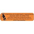 Pharmex 1-322 "Controlled SUB" Permanent Paper Label, 1 9/16" x 3/8", Orange, Pack of 1000