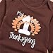 Mikrdoo 4Pcs Set Thanksgiving Outfit Toddler Baby Long Sleeve Romper Tops+ Pants + Hat + Headband Clothes Set (0-3 Months)