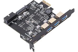 PCIe to USB 3.2 Gen 2 Card with 20 Gbps, 5 USB Ports (3 USB Type A 2 USB Type C), PCI Express Expansion Card for for Linux fo