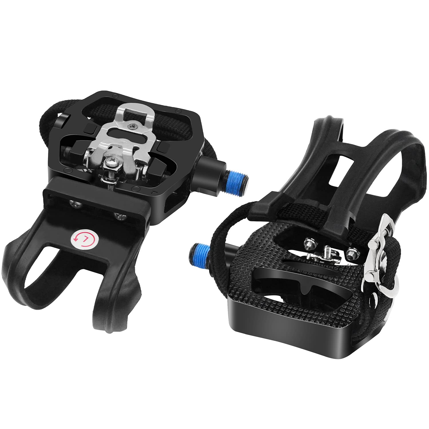 Photo 1 of SPD Pedals 9/16'' for Spin Bike/Spin,Bike Pedals Compatible with Toe Cage and Straps for Peloton,Exercise Bike and Cycling Bike (Pedals Only)