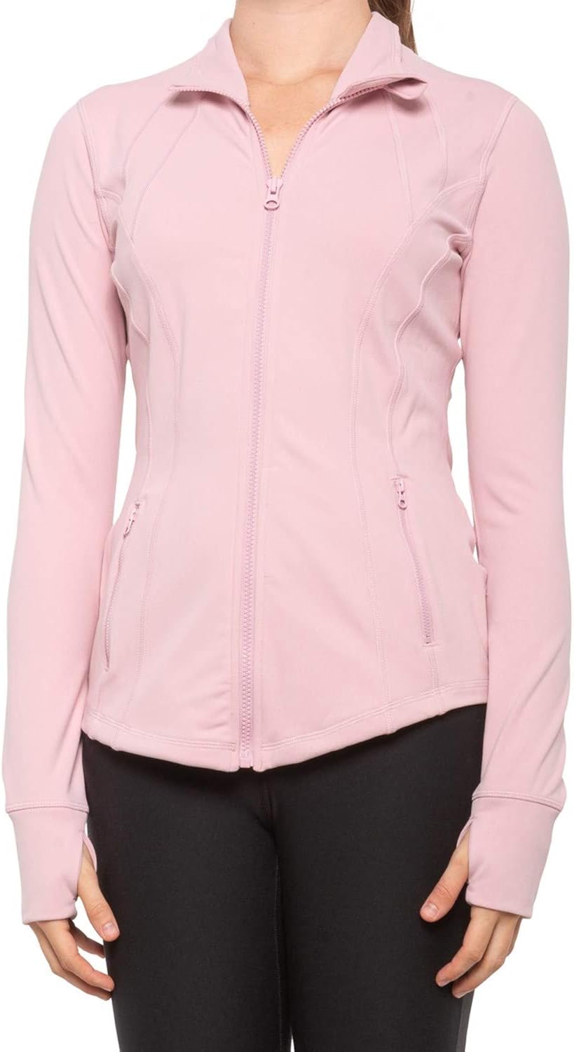 Yogalicious Womens Ultra Soft Lightweight Full Zip Yoga Jacket with Zipper Pockets at  Women’s Clothing store