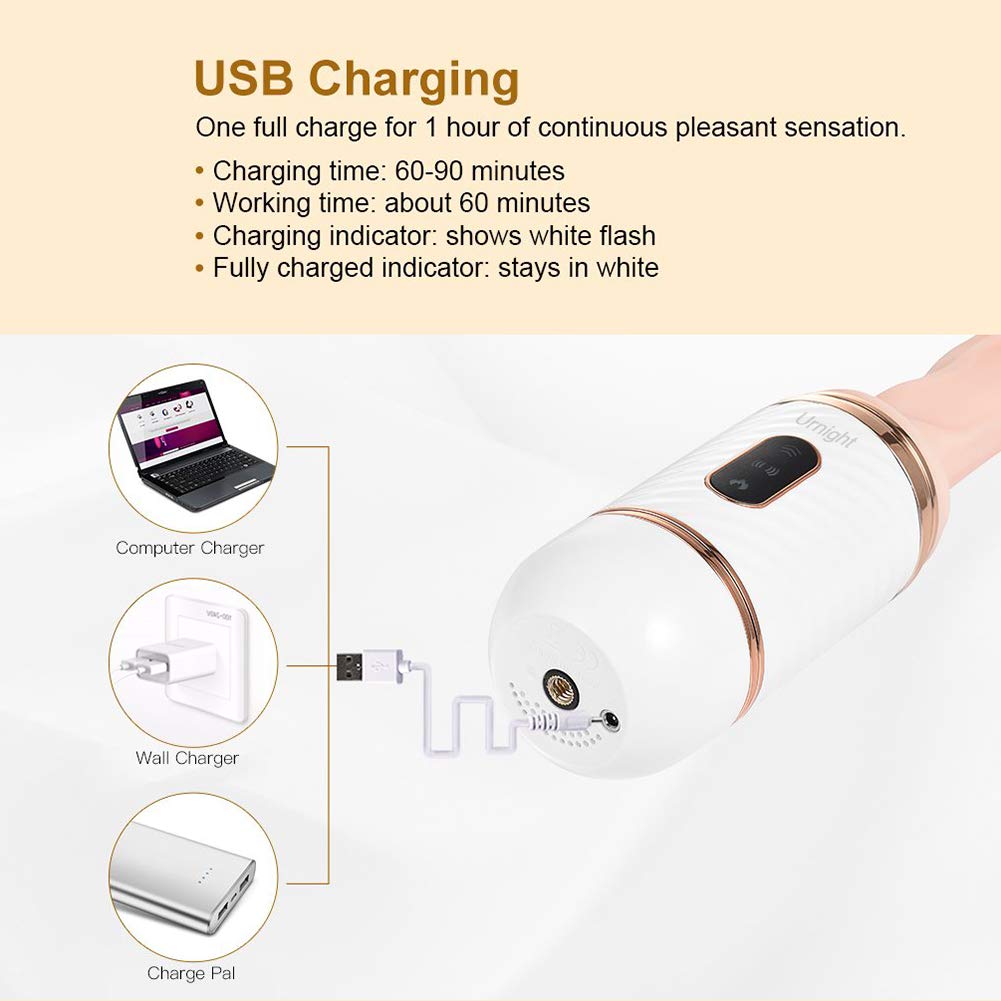 Urnight Vibrating Massager 7 modalità di Spinta e 7 Livelli di Vibrazione con Telecomando Wireless