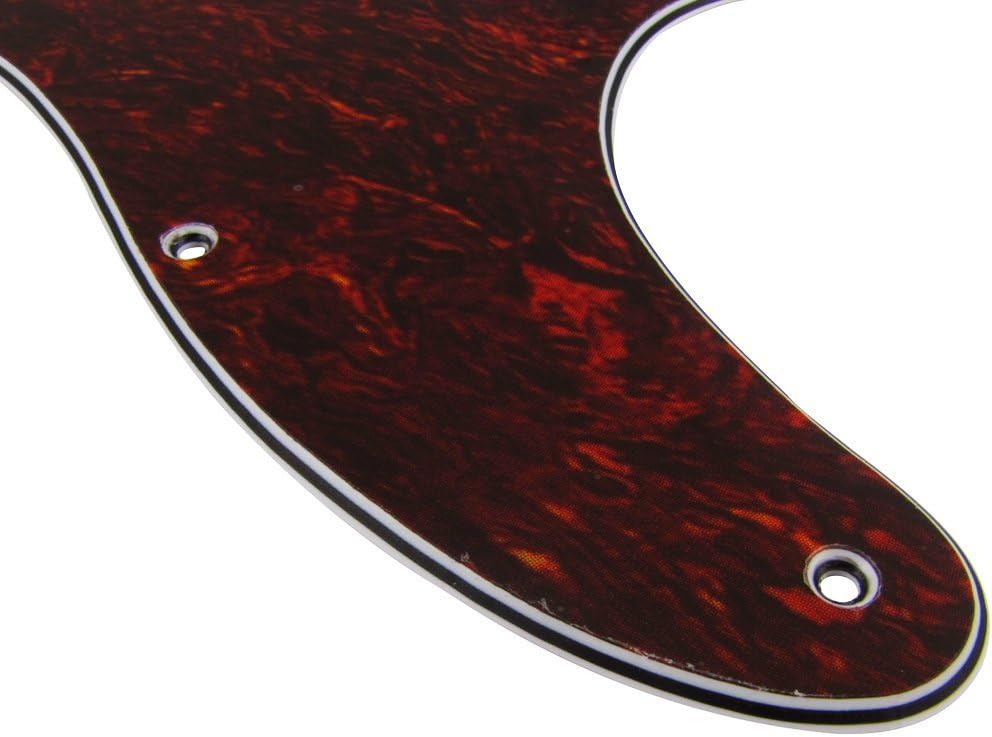 FLEOR 8 Hole 4Ply Red Tortoise Shell TL Pickguard Single Coil Neck Hole Cut Guard Plate with Mounting Screws for U.S./Mexican Standard TL TE Plate Replacement - Image 5