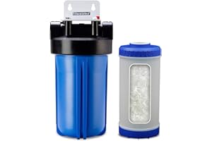 Filterelated 10 "x 4.5" Whole House Water Filter Blue Filter, pre Filtration System for Well and Urban Water, Sediment Water Filtration System, Including crystphos to Help Prevent Scale and Corrosion