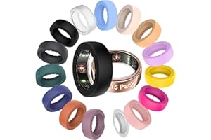 BO&DQQ 15 Pack Ring Cover Compatible with Oura Ring Gen 4/4 Ceramic,Gen 3 Horizon/Heritage, Anti-Scratch Elastic Silicone Protector Case for ULTRAHUMAN Ring AIR/RingConn Gen 2/Air