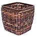 BIRDROCK HOME Seagrass Woven Wastebasket - Espresso - Office Waste Bin - Decorative - Wooden Base - Recycle Trash Can