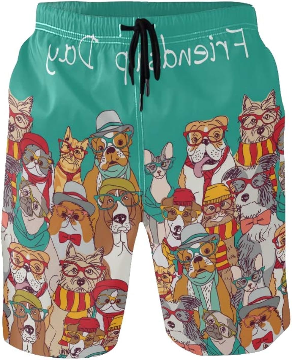 Corgi Badehose Herren Mit Ahornblatt-Muster - Schnelltrocknend Mit Netzfutter