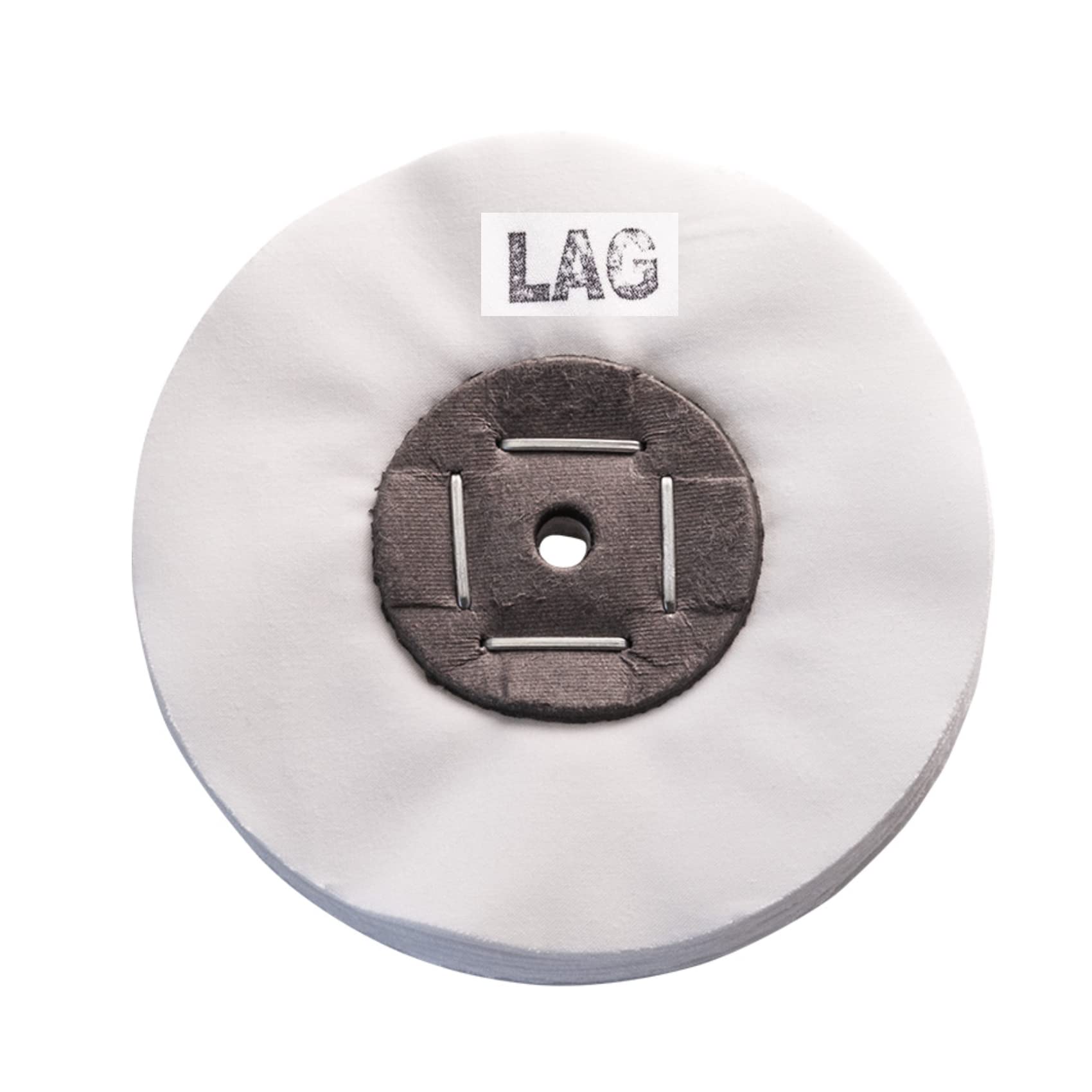 Merard Polishing Wheel for Finishing N° LAG, blanched Percale Textile, Ø 100 mm, 60 Folds