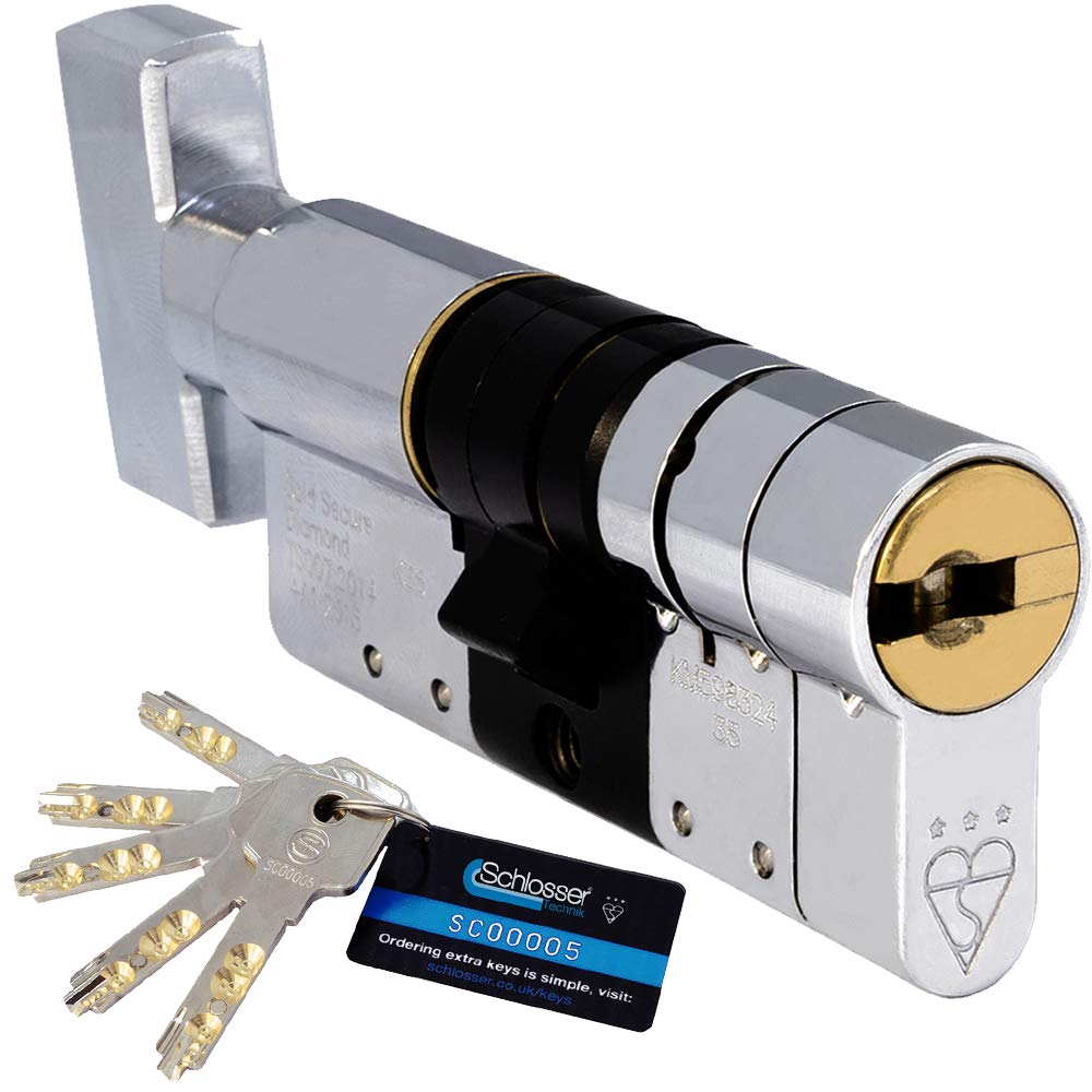 Schlosser Technik 3 Star High Security Euro Cylinder - TS007 - Sold Secure Diamond Secured by Design Police Approved (45T/45)