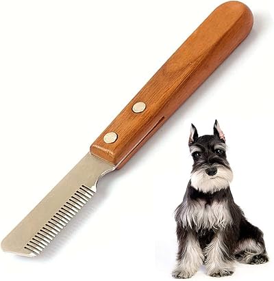 Aidiyapet Dog Professional Stripping Knife with Wooden Handle Right